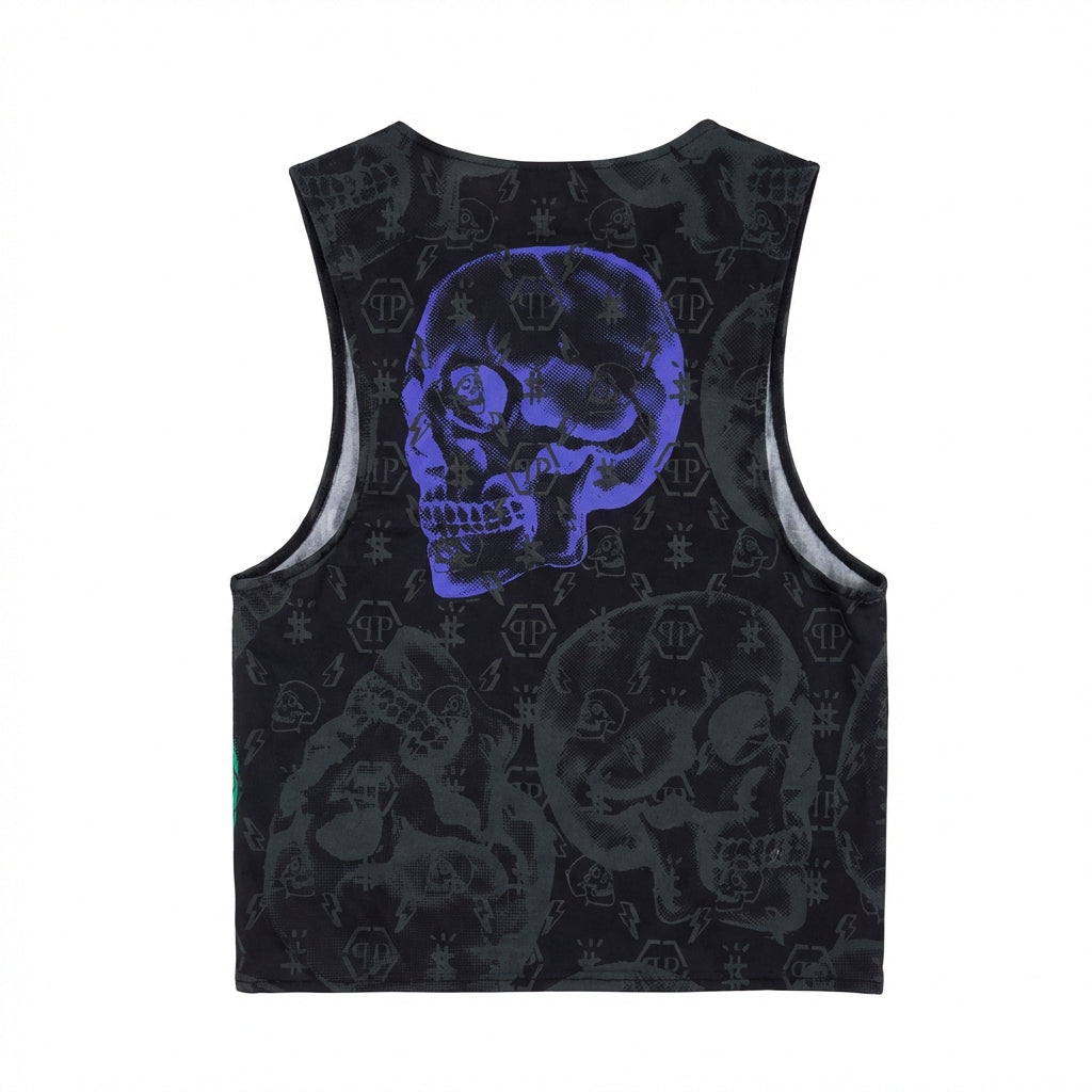 Philipp Plein women's top featuring a skull graphic available at Lestyle Boutique Melbourne