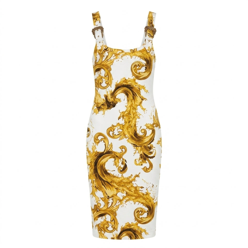 Versace Jeans Couture dress featuring baroque print available at Lestyle Boutique Melbourne