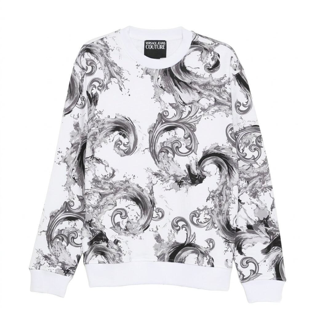 Versace Jeans Couture sweatshirt featuring black and white swirling pattern available at Lestyle Boutique Melbourne