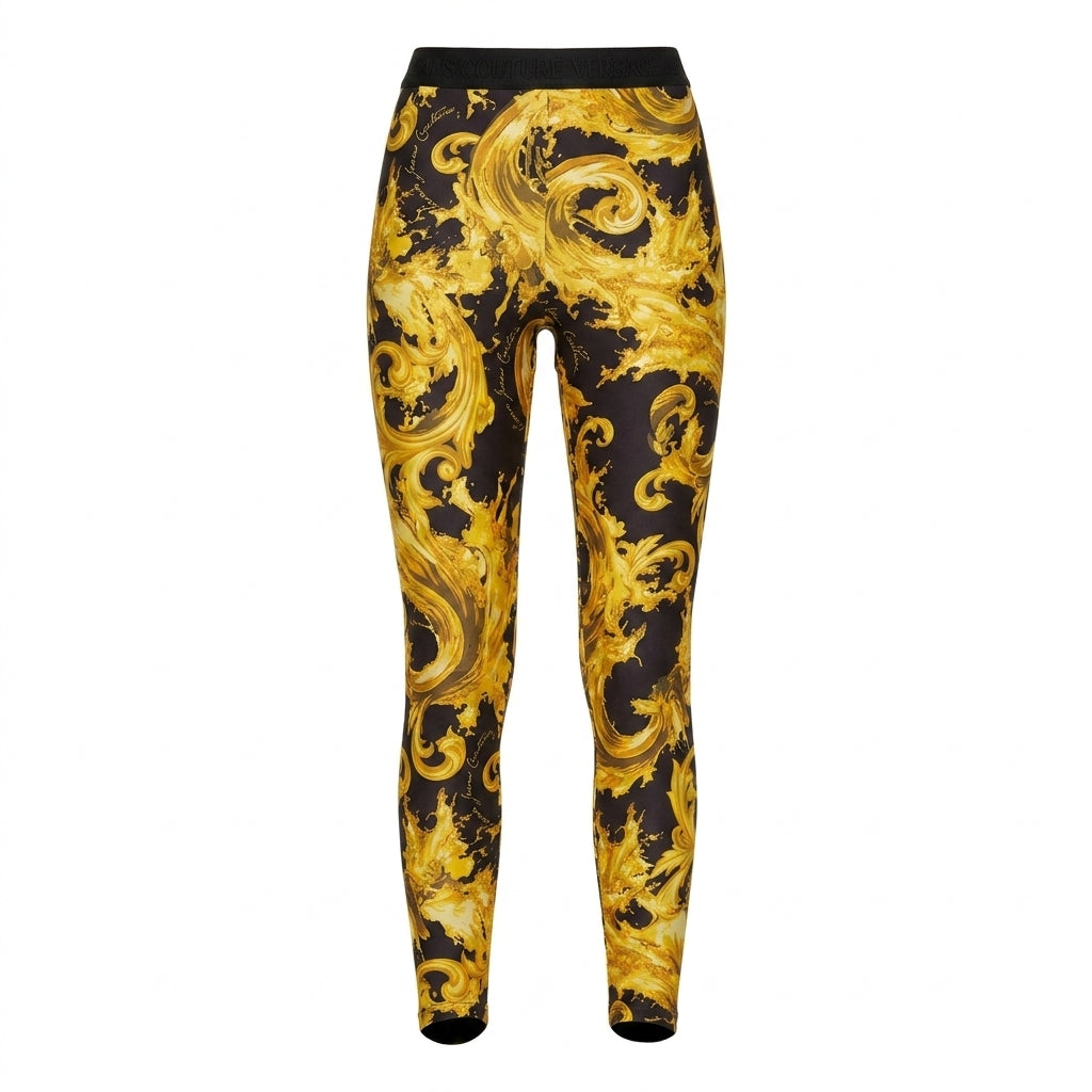 Versace Jeans Couture leggings featuring vibrant baroque print available at Lestyle Boutique Melbourne