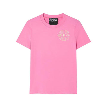 Versace Jeans Couture pink t-shirt featuring logo embroidery available at Lestyle Boutique Melbourne