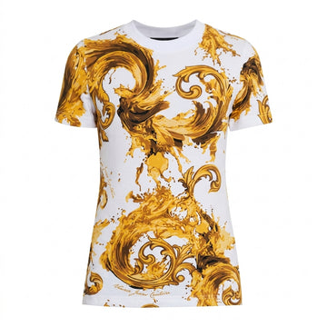 Versace Jeans Couture top featuring bold gold baroque pattern available at Lestyle Boutique Melbourne
