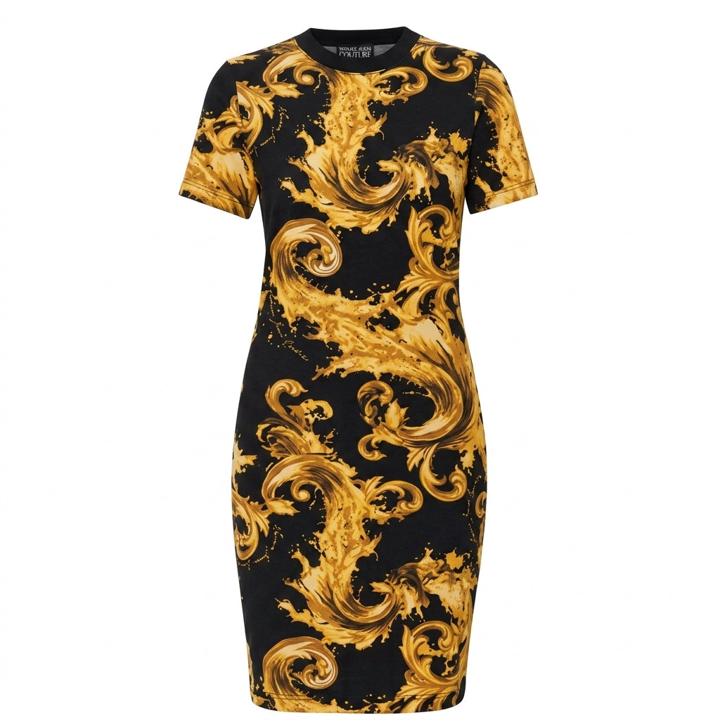 Versace Jeans Couture dress featuring gold baroque design available at Lestyle Boutique Melbourne