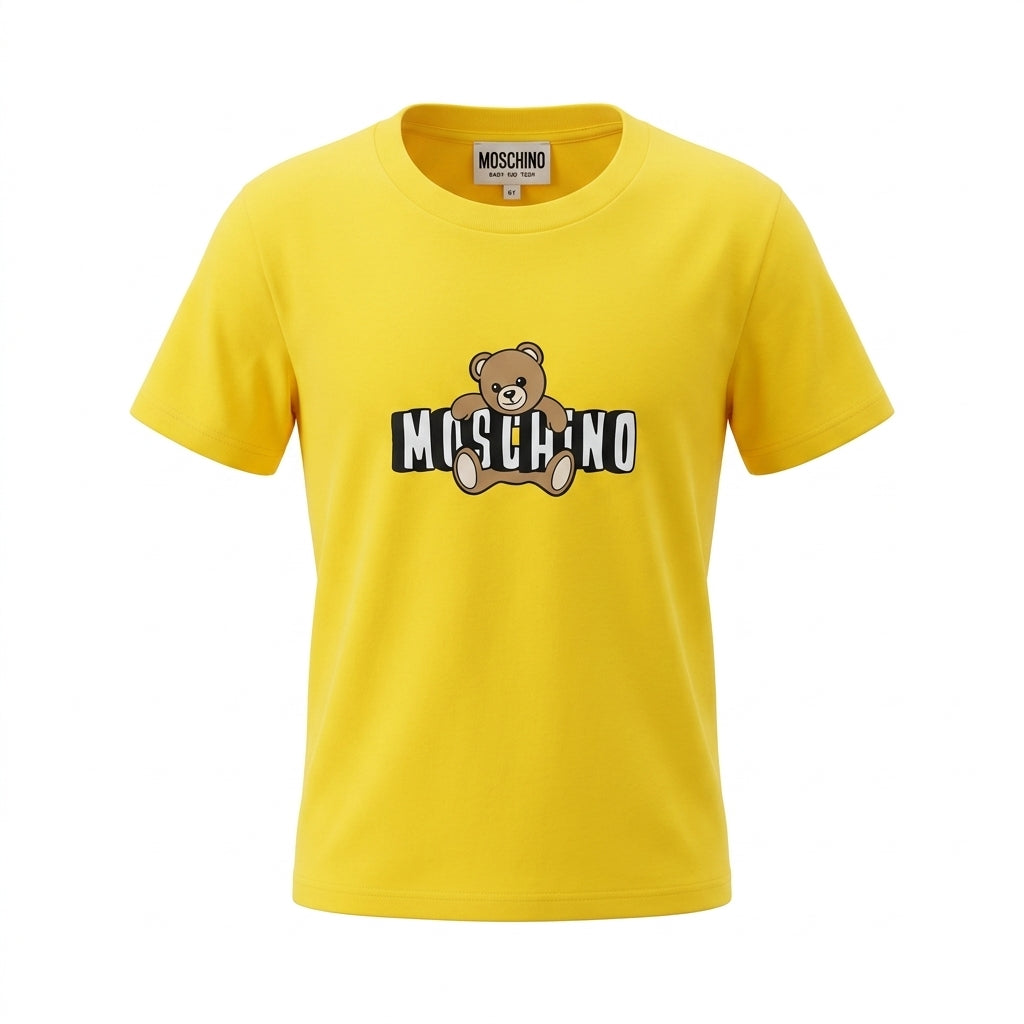 Moschino teddy bear logo yellow T-shirt available at Lestyle Boutique Melbourne