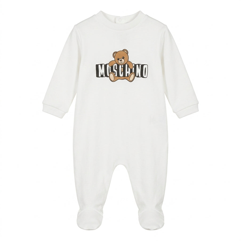 Moschino baby romper featuring teddy bear design available at Lestyle Boutique Melbourne