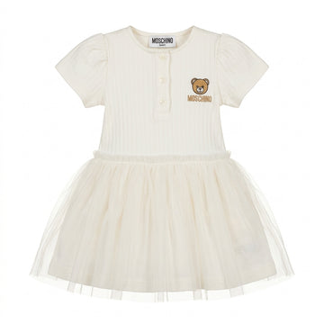 Moschino baby dress featuring teddy bear logo available at Lestyle Boutique Melbourne