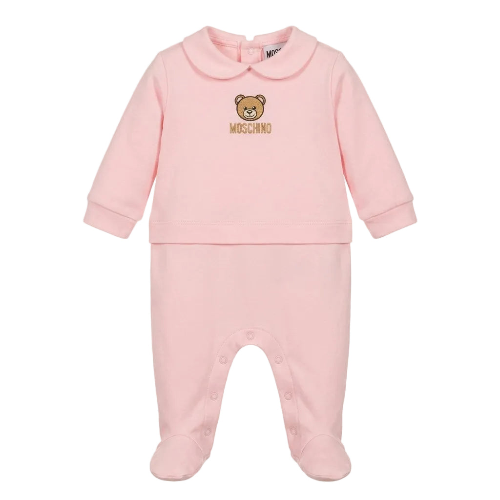 Moschino baby romper featuring bear logo available at Lestyle Boutique Melbourne