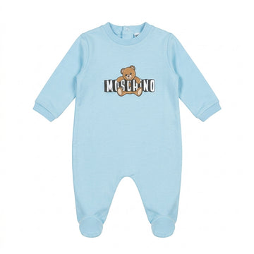 Moschino baby romper featuring teddy bear logo available at Lestyle Boutique Melbourne