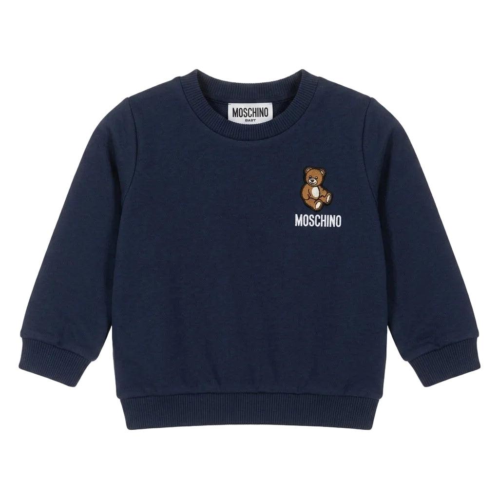 Moschino kids sweatshirt featuring teddy bear logo available at Lestyle Boutique Melbourne