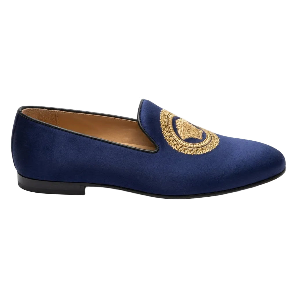Versace men's loafer featuring embroidered logo available at Lestyle Boutique Melbourne