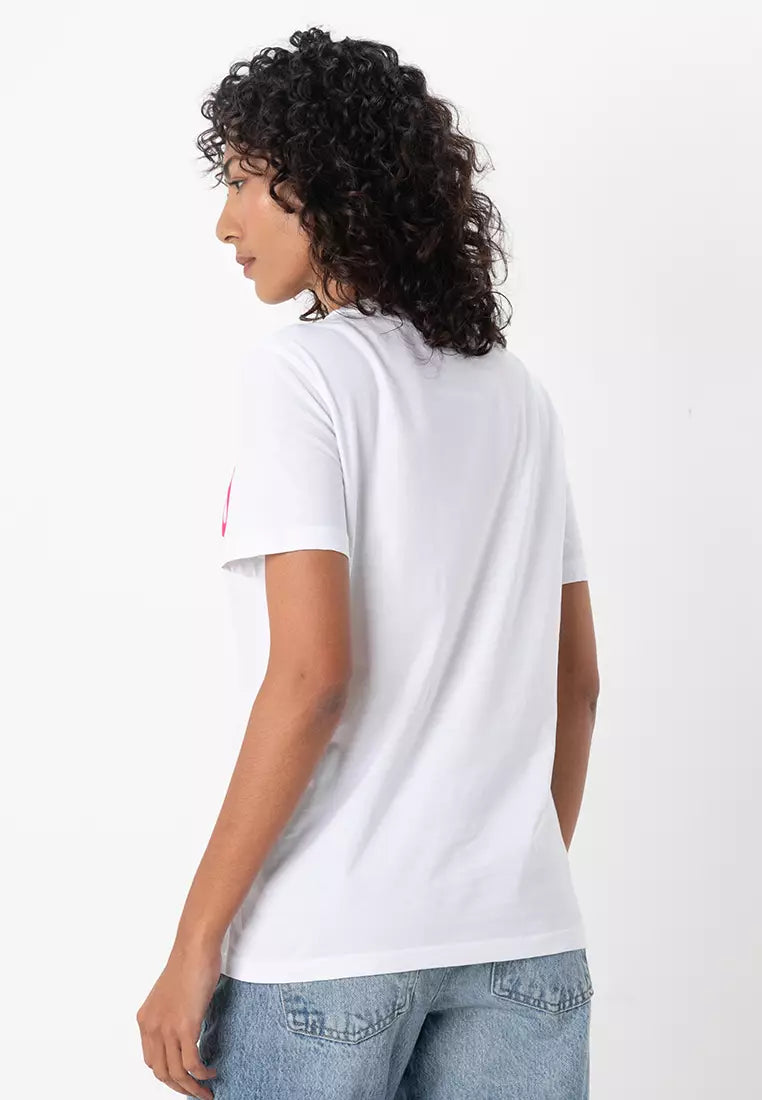 Moschino t-shirt featuring rainbow logo available at Lestyle Boutique Melbourne