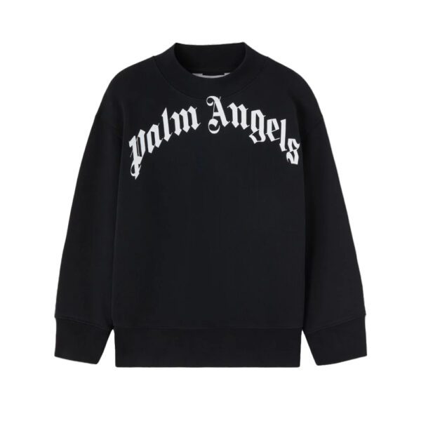 Palm Angels Kids Sweatshirt with curved logo, perfect for stylish young ones, available at Lestyle Boutique Melbourne