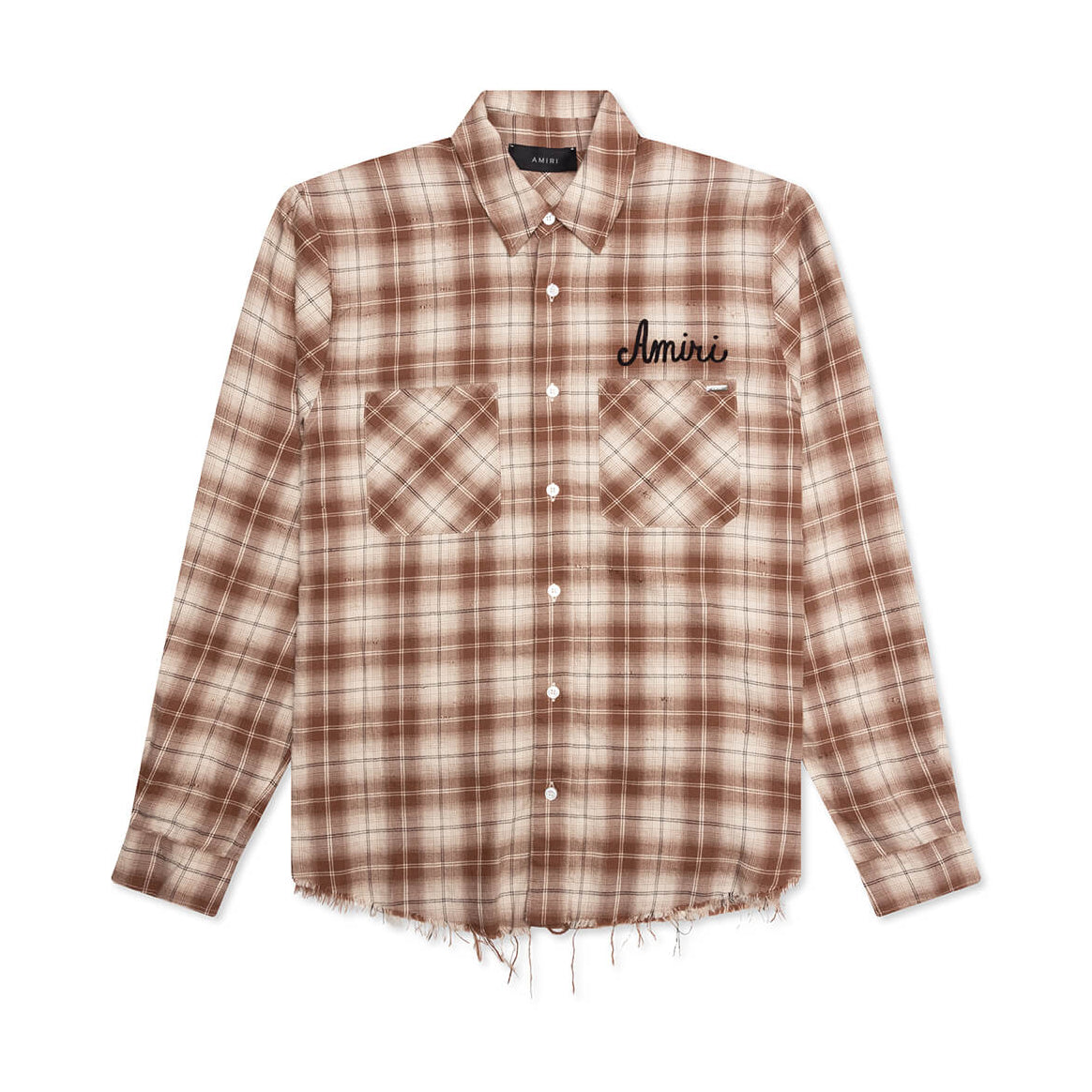Amiri shotgun flannel in chocolate available at Lestyle Boutique Melbourne.