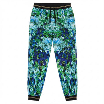 Roberto Cavalli joggers featuring tropical leaf print available at Lestyle Boutique Melbourne