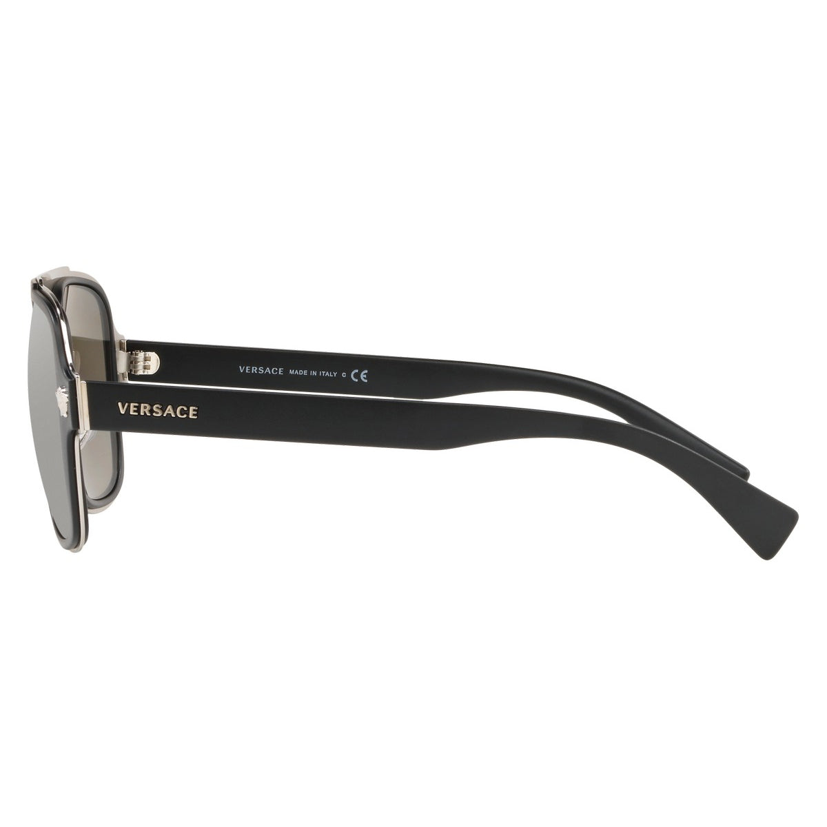 Versace VE2199 matte black shield sunglasses with grey mirrored lenses, available at Lestyle Boutique Melbourne. A bold and fashionable choice for any occasion.