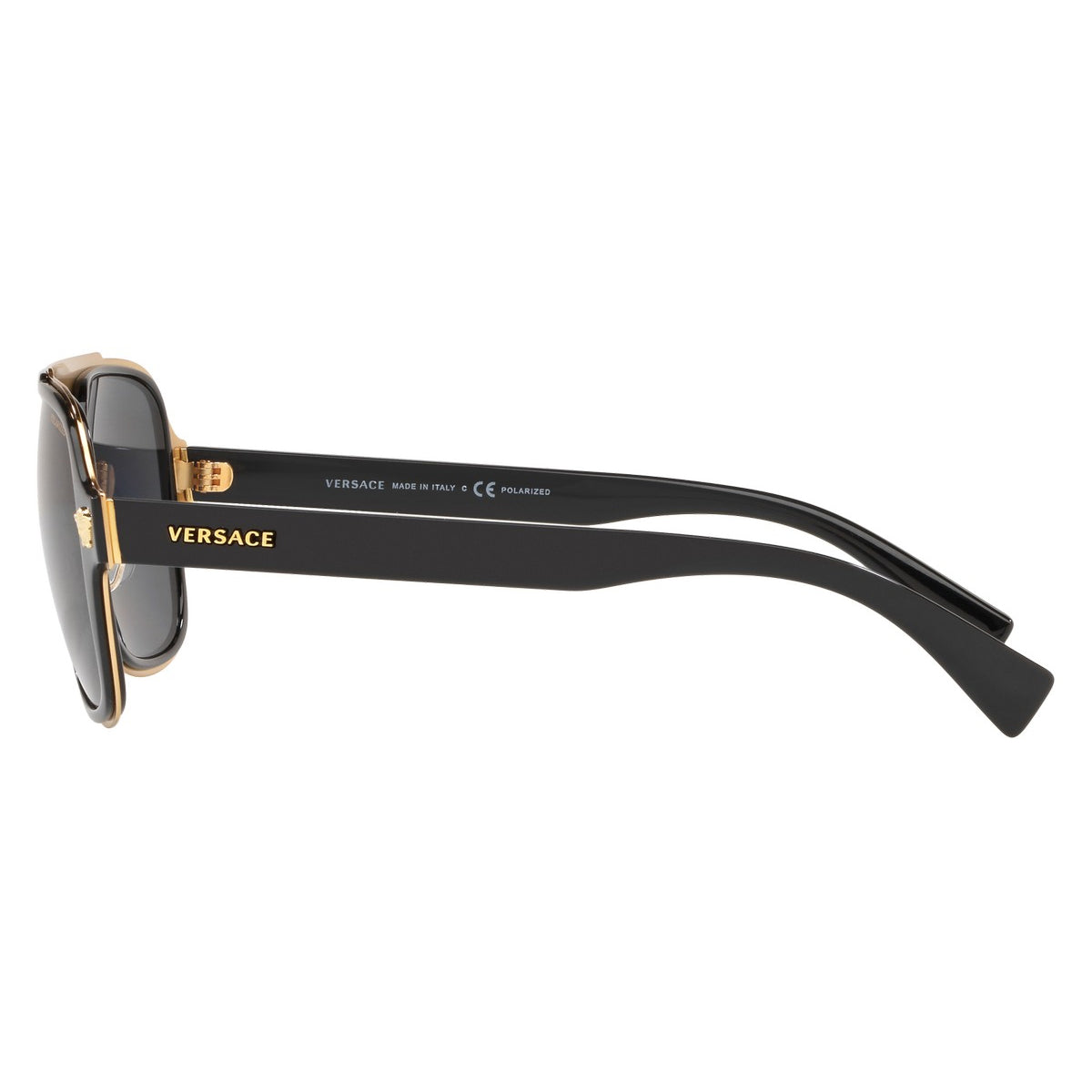 Versace VE2199 black polarized shield sunglasses with grey lenses, available at Lestyle Boutique Melbourne. A stylish and functional accessory for sunny days.