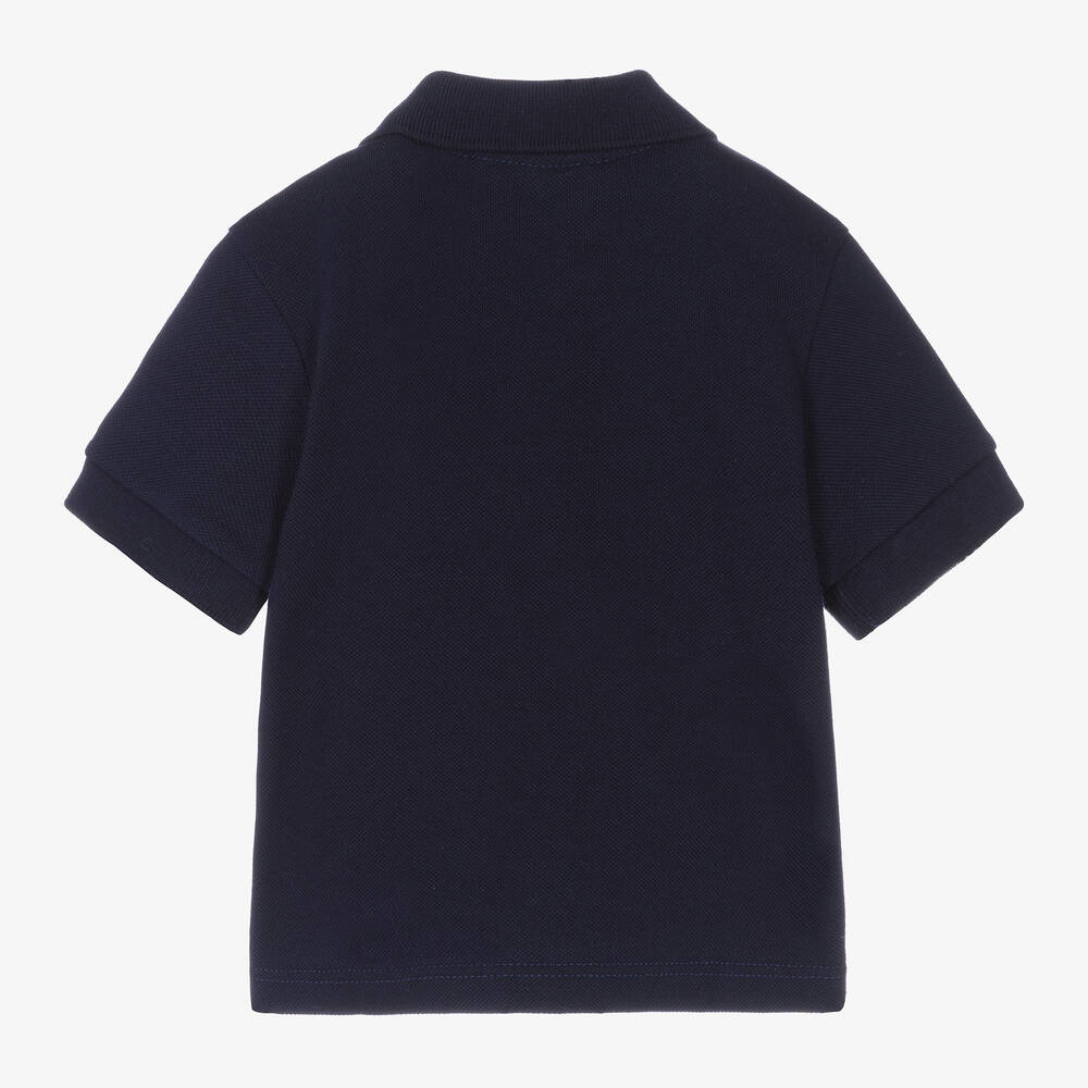 Versace boys navy blue Medusa cotton polo shirt featuring gold emblem available at Lestyle Boutique Melbourne
