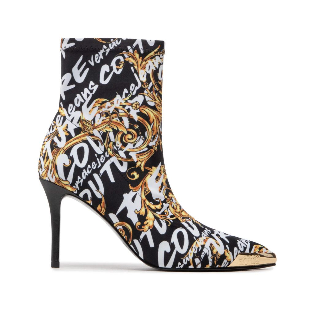 Versace Jeans Couture shoes boots with Scarlett print, luxury design available at Lestyle Boutique Melbourne
