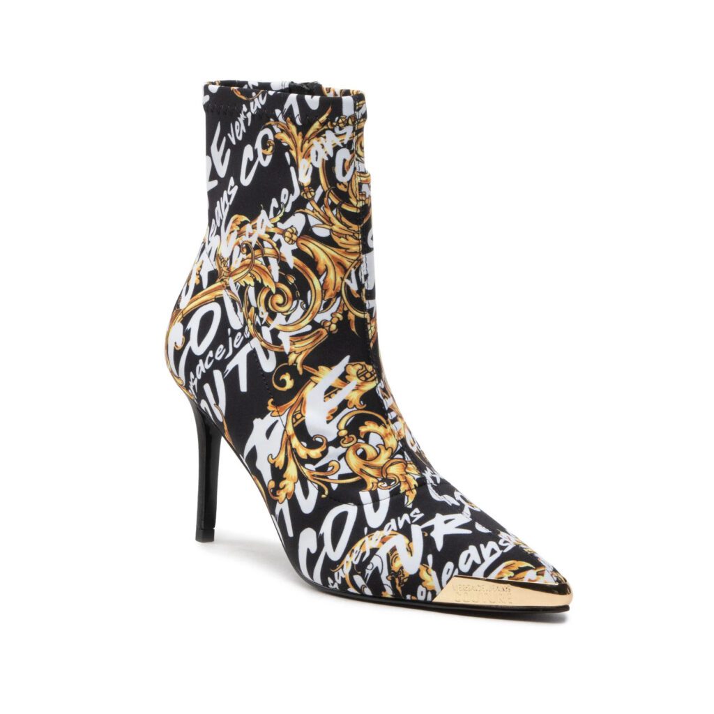 Versace Jeans Couture shoes boots with Scarlett print, luxury design available at Lestyle Boutique Melbourne