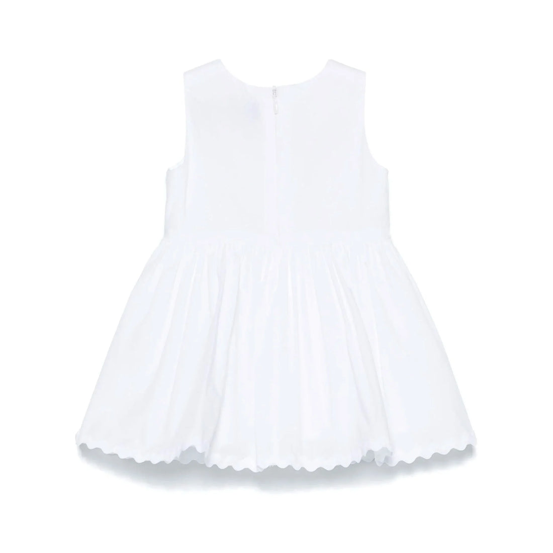 Girls white Barocco dress by Versace with gold Medusa hardware, available at Lestyle Boutique Melbourne.