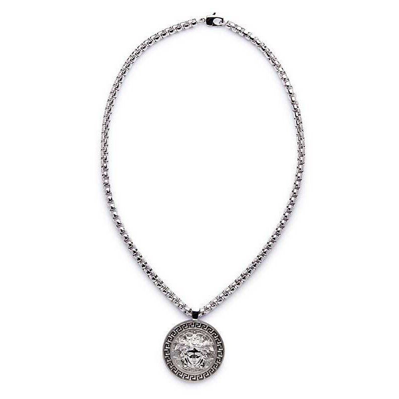 versace silver necklace
