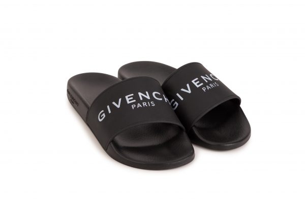 GIVENCHY KIDS LOGO SLIDERS BLACK