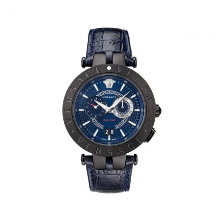 VERSACE_BLUE_ENGRAVING_METAL_BAND_WITH_BUTTERFLY_BUCKLE_MEN_WATCH