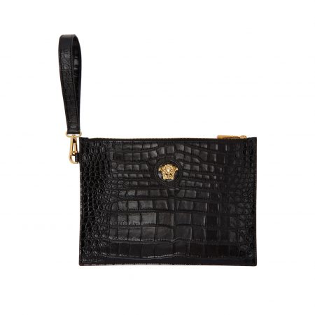 VERSACE_BLACK_SMALL_CROCODILE_MEDUSA_POUCH