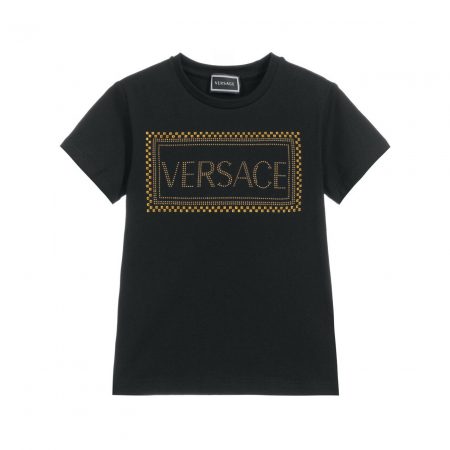 YOUNG_VERSACE_GIRLS_BLACK_LOGO_STUDDED_T-SHIRT