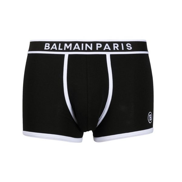 balmain two-tone logo-print stretch-cotton boxers
