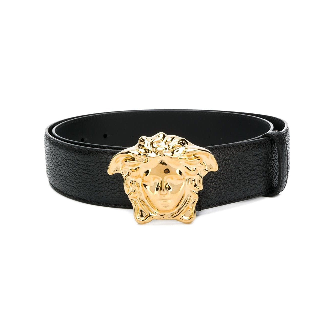 Versace Black Leather Logo Medusa Head Belt (Size 80/32) | lupon.gov.ph