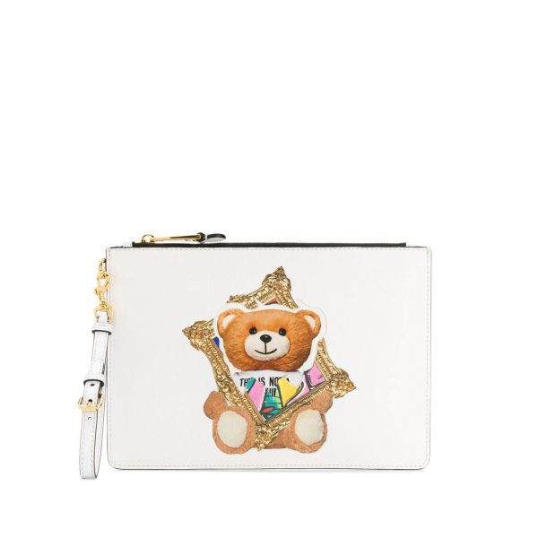 MOSCHINO-FRAME-TEDDY-BEAR-PRINT-CLUTCH