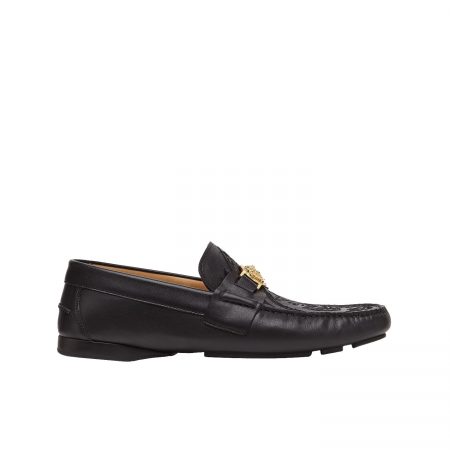 VERSACE-MEDUSA-MEDALLION-EMBROIDERED-LOAFERS-BLACK