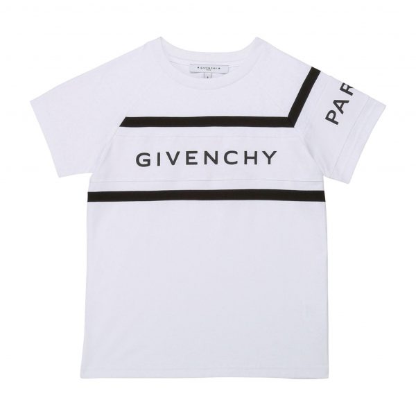 GIVENCHY-KIDS-LOGO-T-SHIRT-WHITE-STRIPE