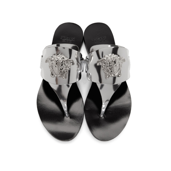 versace-silver-palazzo-flat-thong-sandals