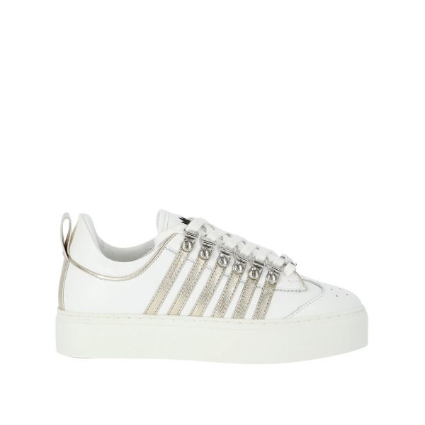 DSQUARED2-BIANCO-PLATINO-SNEAKERS-M1923