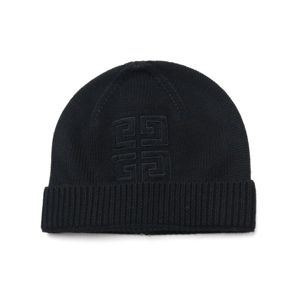 GIVENCHY-INTARSIA-KNIT-LOGO-BEANIE-ITEM-15781548-BLACK