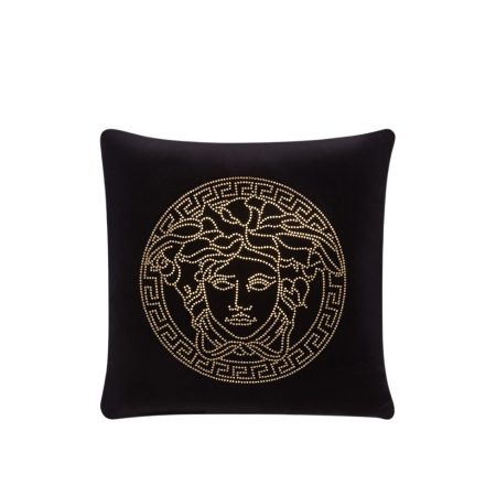 VERSACE HOME MEDUSA STUDS VELVET CUSHION 45 X 45 CM