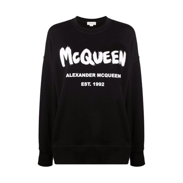 ALEXANDER MCQUEEN LOGO-PRINT CREW NECK SWEATSHIRT