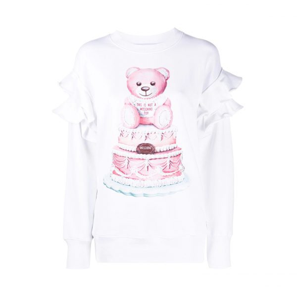 MOSCHINO TEDDY BEAR-PRINT RUFFLED TOP