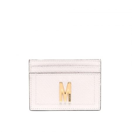 MOSCHINO LOGO-PLAQUE LEATHER CARDHOLDER