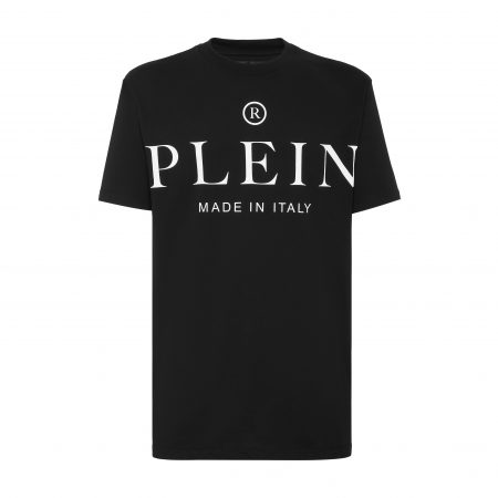 PHILIPP PLEIN JERSEY T-SHIRT ROUND NECK SS ICONIC PLEIN