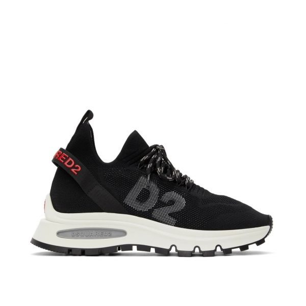 DSQUARED2 BLACK RUN DS2 LOGO SNEAKERS