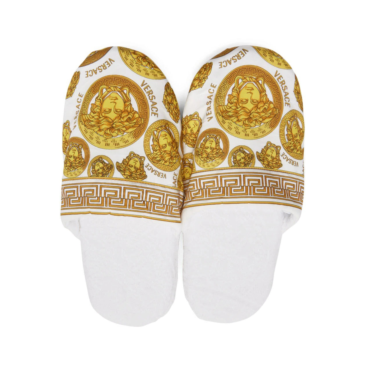 White versace slippers hotsell