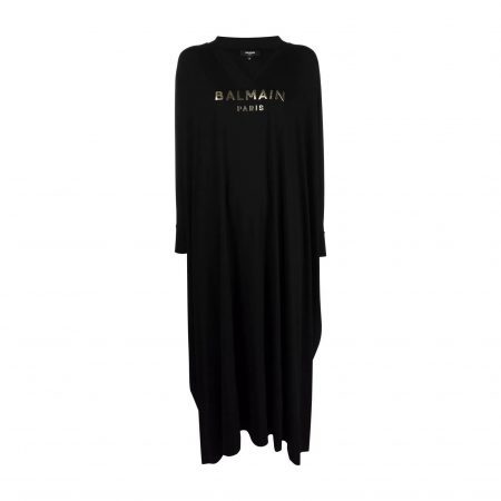 BALMAIN LOGO SHIFT MAXI DRESS