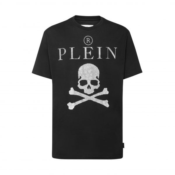 PHILIPP PLEIN T-SHIRT ROUND NECK SS CRYSTAL SKULL