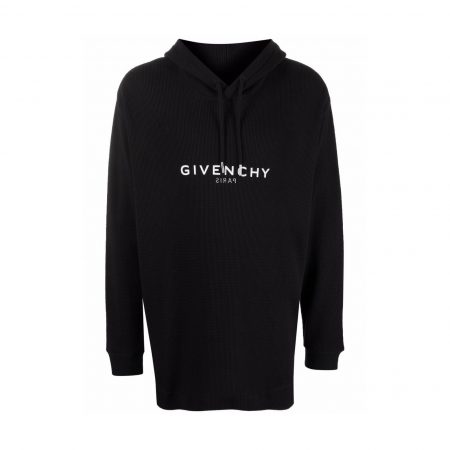 GIVENCHY LOGO-PRINT COTTON HOODIE