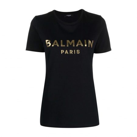 BALMAIN LOGO-PRINT COTTON T-SHIRT