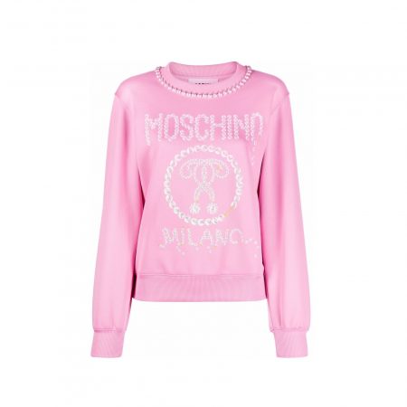 MOSCHINO LOGO-PRINT FINE-KNIT JUMPER