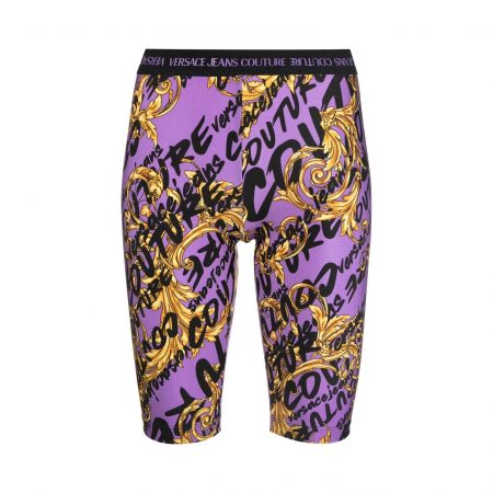 VERSACE JEANS COUTURE GARLAND LOGO-PRINT KNEE-LENGTH SHORTS